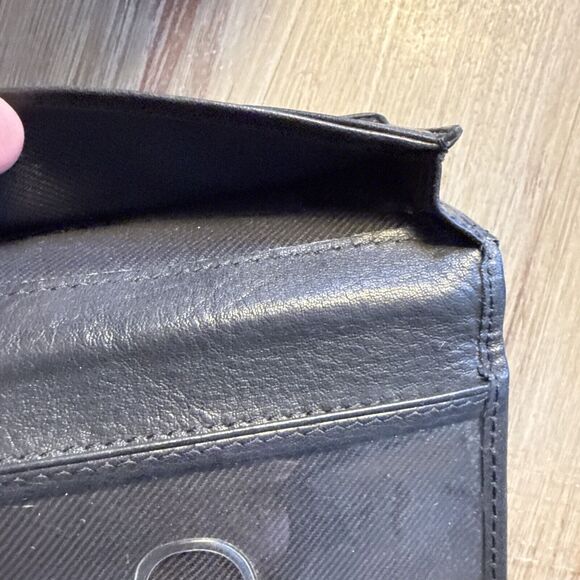 LEXUS Leather Wallet Business Card Holder By Fossil Black Credit Card Holder - Picture 6 of 12